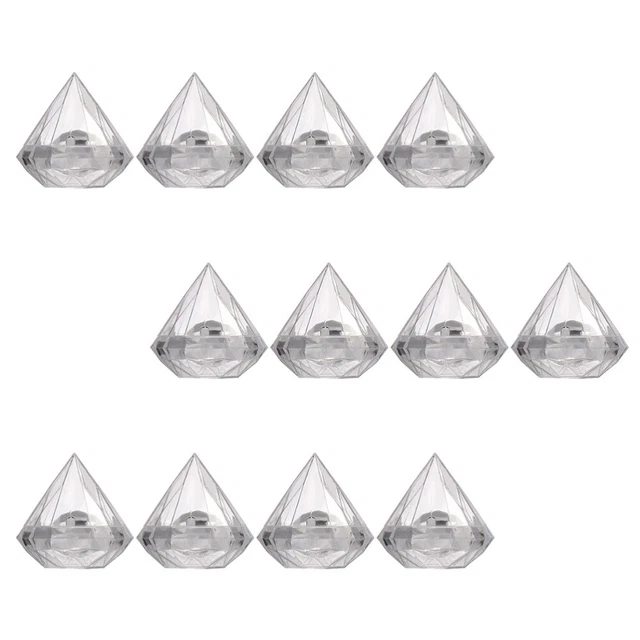 12 piezas caja de favores caja de diamantes decoración de bodas caja