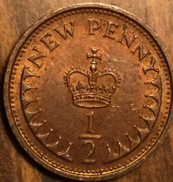 1980 Uk Gb Great Britain New 1/2 Penny Coin