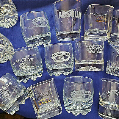 Chivas Omara Absolut Baileys Jack Daniels Rocks Low ball glasses Bar Ware Bubble