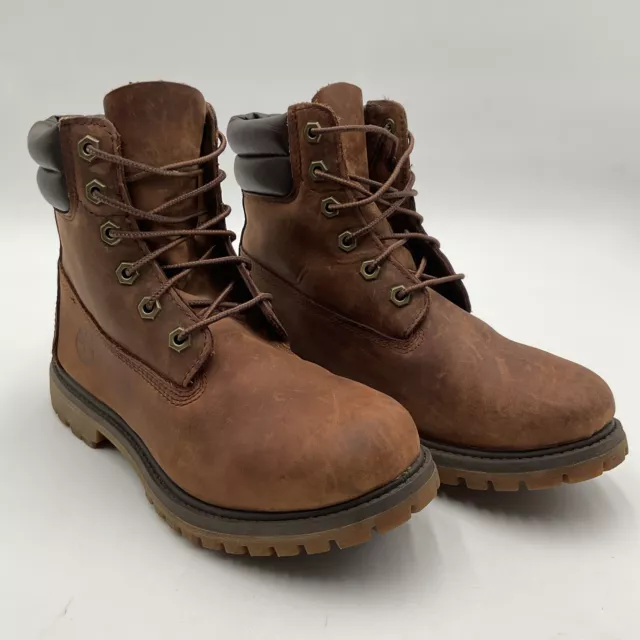 Timberland Women's Size 7.5 M 8305R Waterproof Double Sole Collar Boots Brown