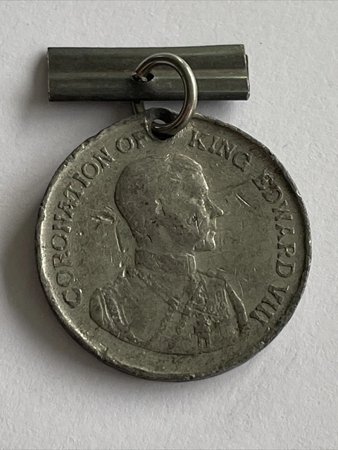 KING EDWARD VIII 1937 Commemorative Coronation Medal In White Metal EUR