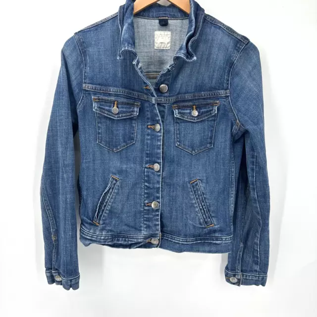 J Crew Factory Women's Jean Jacket Size Small Blue Denim Cropped Classic