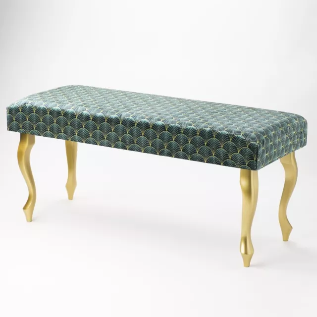 Footstool Bench HANDMADE Pouf Upholstered Hallway Patterned Smooth Seat