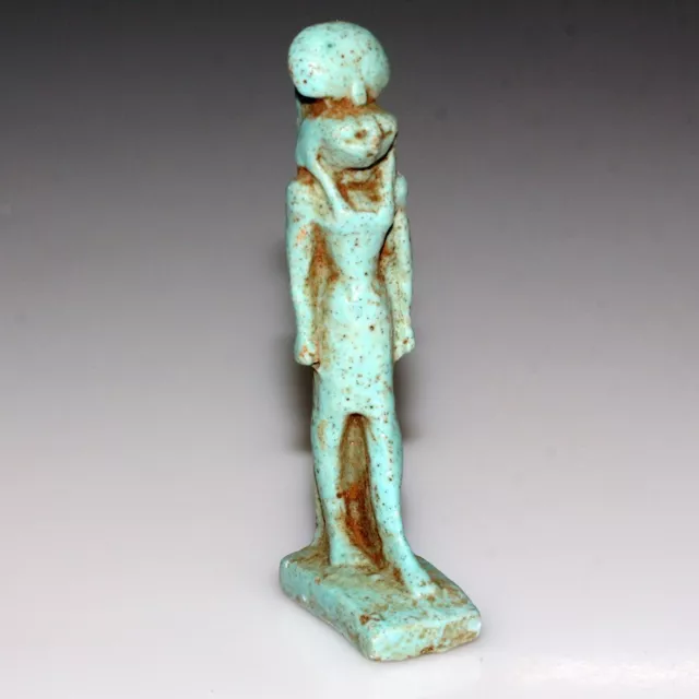 Ancient Egyptian blued faience ornament statue of goddess Horus-ca 1500-1000 B.C