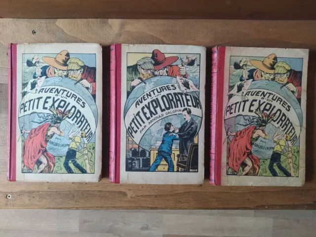 Lot de 3 tomes " Aventures d'un Petit explorateur" . Albin Michel, A. Galopin