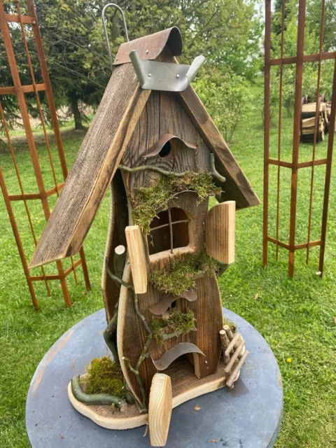 Nistkasten Meisenkobel Star Vogelhaus Altes Holz mit Reinigungsklap Futterhaus 2