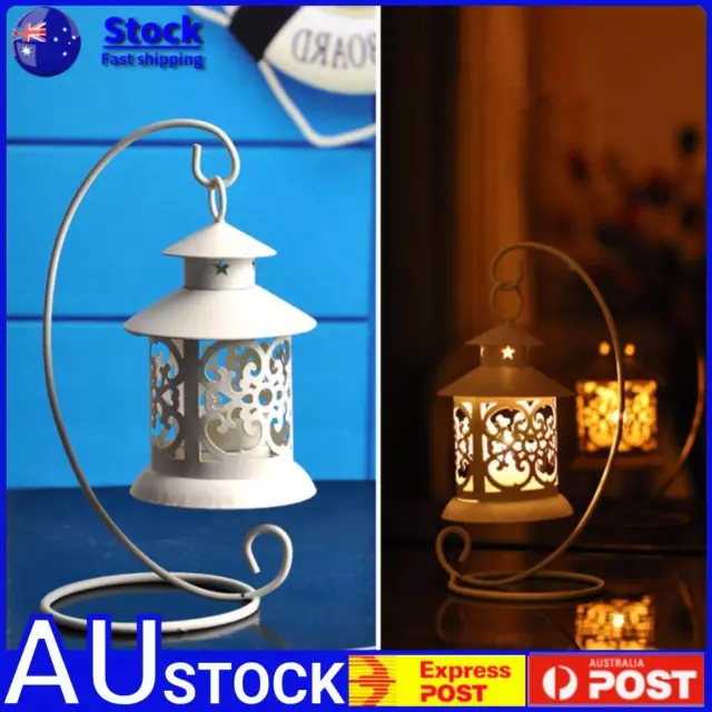 Hollow Candle Holder Hanging Cage Wrought Iron Lantern Candlestick Home Decor