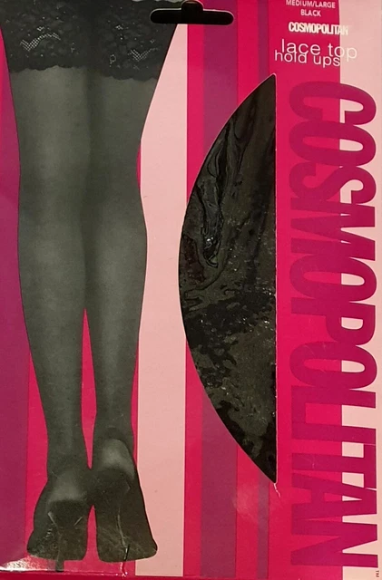 Cosmopolitan Noir Profond Bas Autofixant Haut Dentelle M/L