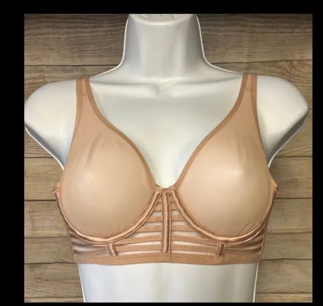 Victoria's Secret Luxe Lingerie Unlined Mesh Full Coverage Plunge Bra Nwt