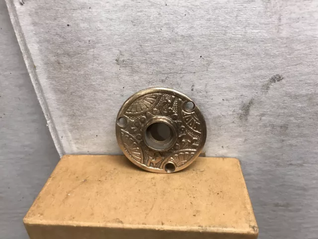 Antique Eastlake Style Brass Door Knob Backplate Rosette Single Escutcheon NICE!