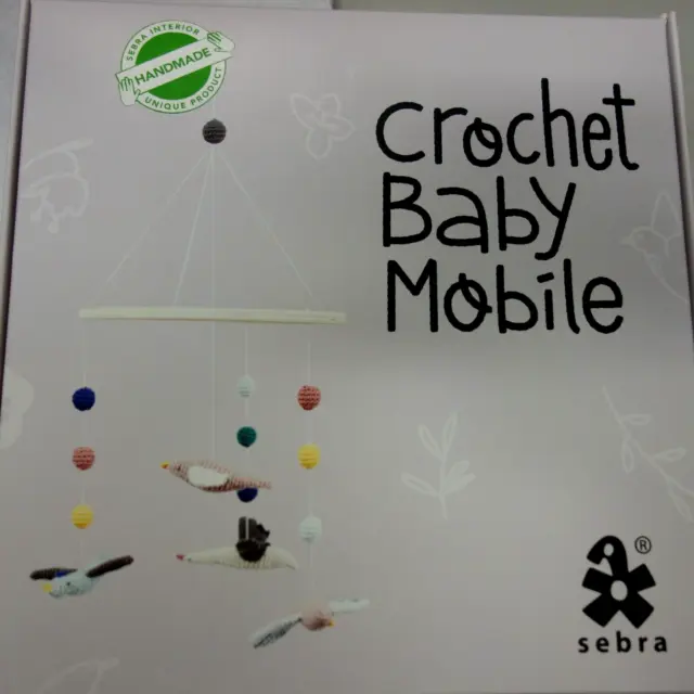 SEBRA Mobile Crochet Baby Gehäkelt Fliegende Tiere Hängend Kinderzimmer Neu