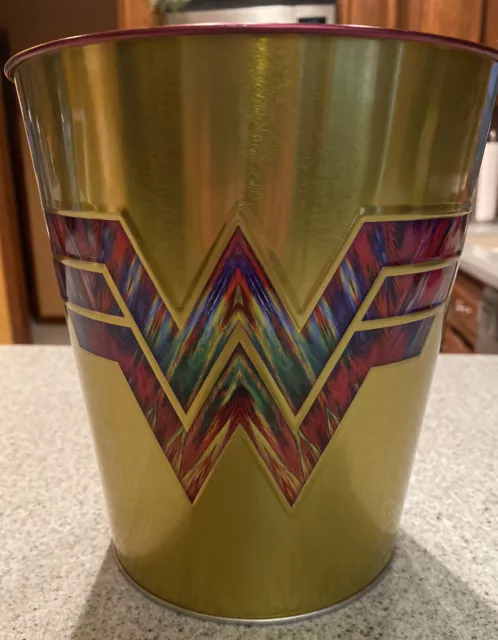 Amc Limited Edition Wonder Woman 1984 Ww84 Popcorn Bucket Shiny Gold + Pink Used