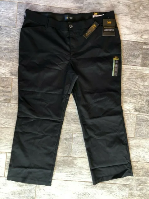 NWT Lee Plus Size Flex Motion Regular Fit Trouser Pant 24W 24 W Petite Black