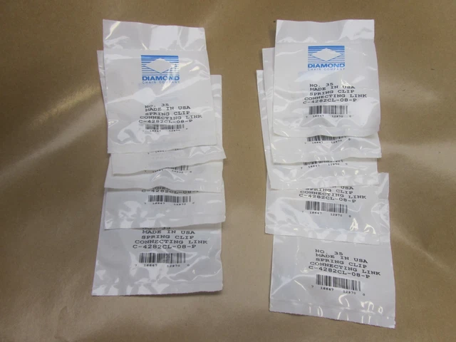 Lot of 10 Diamond spring clip connecting link C4282cl-08-P