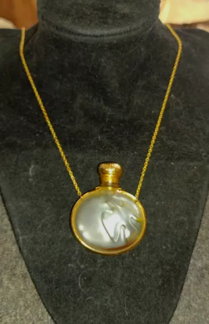 VINTAGE NINA RICCI Perfume Bottle Lalique Dove Pendant Necklace See ...