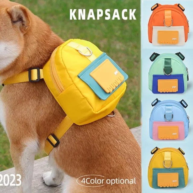 Dog Knapsack Pet Self Carrier With Harness Dog Outdoor Self-Backpack Waterproof