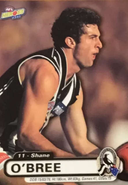 2001 Afl Collingwood Magpies Shane O’bree # 31 Puzzle Common Card  Esp