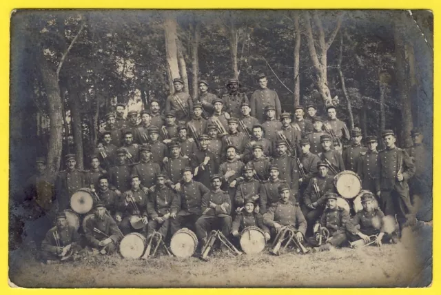 cpa CARTE PHOTO MAILLY MUSIQUE du 113ème Régiment Soldats Militaires Uniformes