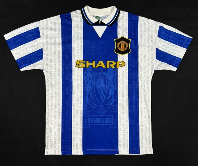 MANCHESTER UNITED ' Score Draw' Retro Football Shirt. XL