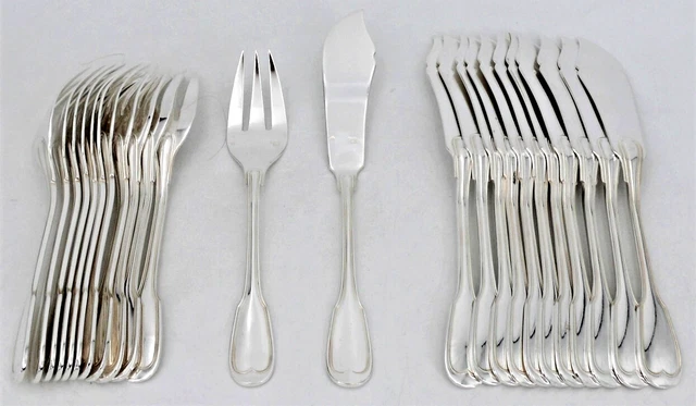 Ensemble de 12 couverts à poisson Christofle Métal Argenté