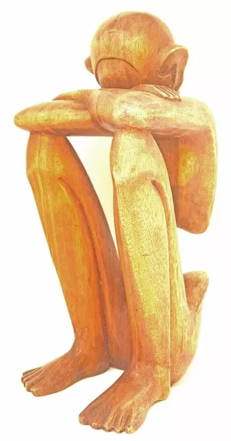 Holz Figur Statue Bali Kunst Meditieren Beten Relax Skulptur Meditation Handwerk 3