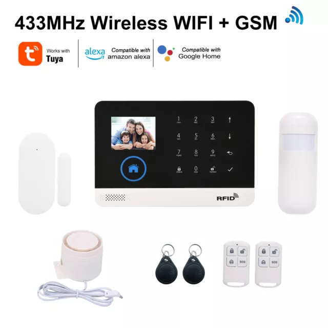 433MHz Wireless WIFI + GSM Auto-dial Alarm Security System Voice Control W4Z1