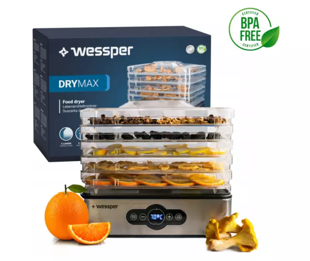 ESSICCATORE FRUTTA E verdura, 5 vassoi, Disidratatore per Alimenti, Timer,  240W EUR 45,99 - PicClick IT