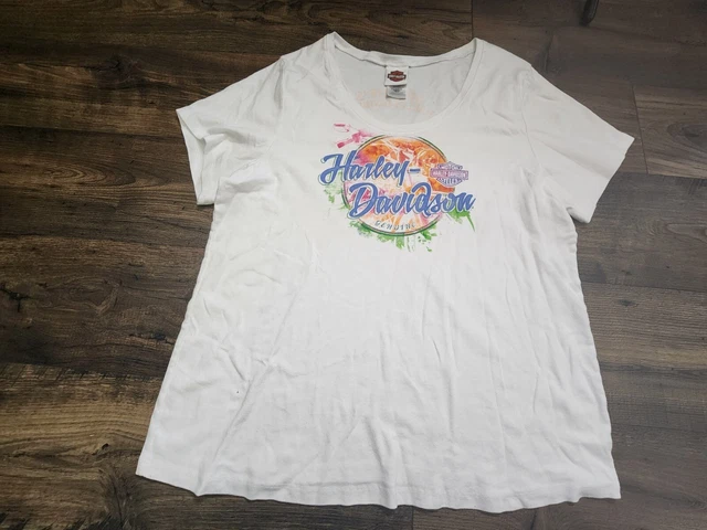 Harley Davidson Womens 2X Double Sided Albany New York T Shirt