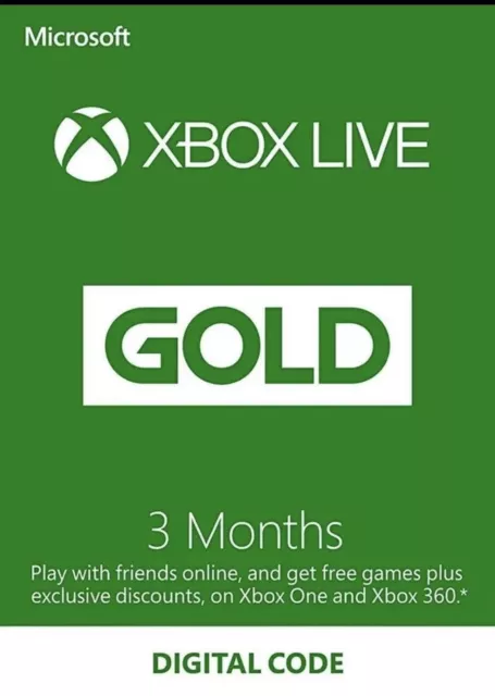 Abbonamento Xbox Live Gold di 3 mesi Codice Microsoft Xbox One 360 chiave - IT