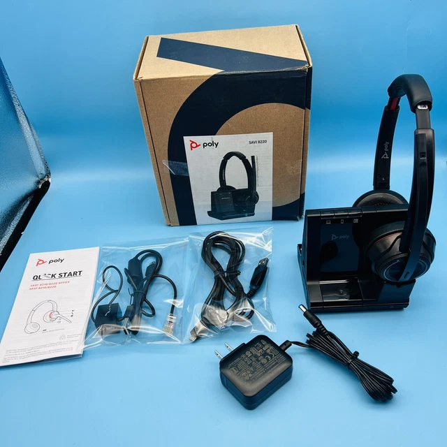 Plantronics Poly SAVI W8220 8200 Series Wireless Headset Zoom Bluetooth