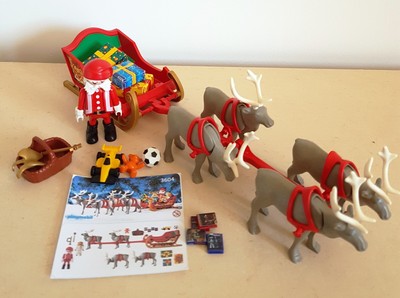 PLAYMOBIL 3604 - Vintage Traineau du père Noel et rennes - BE incomplet