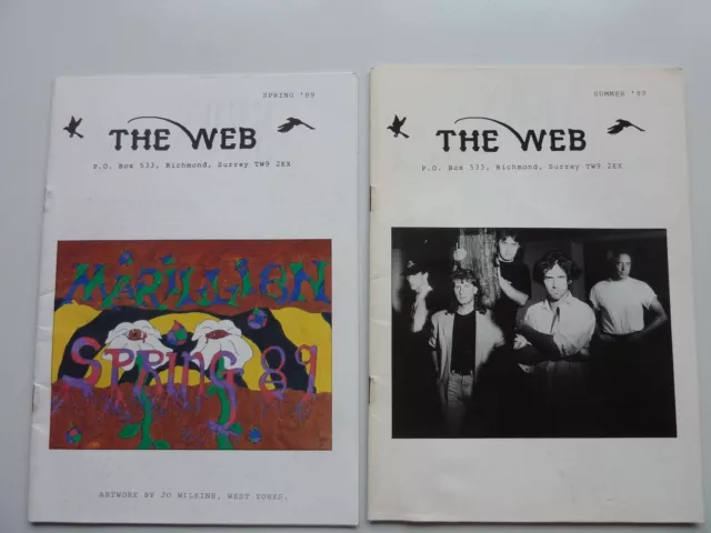 2 x 1989 Marillion "The Web" Official Fan Club magazines when "H" joins the band