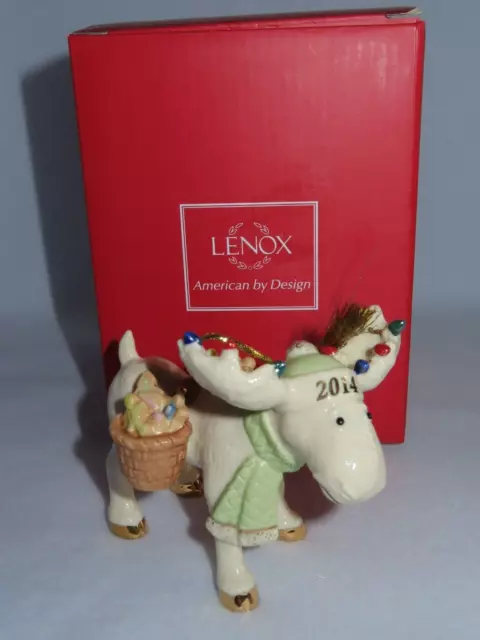 Merry Moose Holiday Cookies 2014 Lenox Porcelain Marcel Moose Ornament 839965