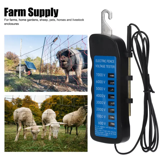 Electric Fence Tester Multi Light Voltage Detection Portable For Farm OC