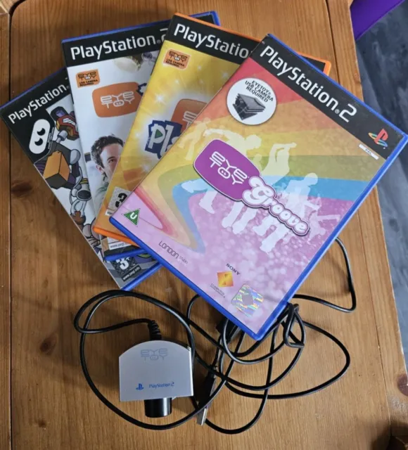 Sony -  Eye Toy Play / Groove PS2 - 4 game bundle with Silver Eye Toy Camera