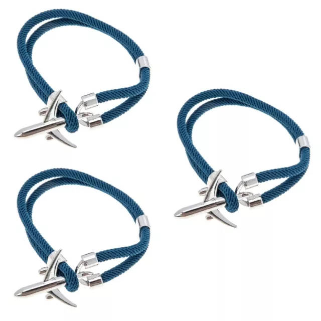 3pcs Male Bracelet Simple Airplane Bracelet Creative Wristband Fashion Hand