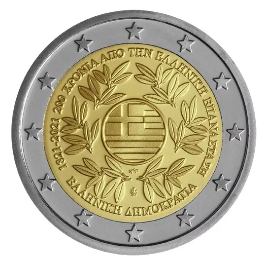 Greece 2 euro 2021 coin - 200 years of Greek revolution - Commemorative - UNC