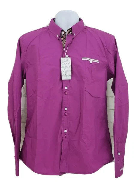 Coofandy Shirt Mens Medium Purple Button Down Long Sleeve Fashion Adult A07