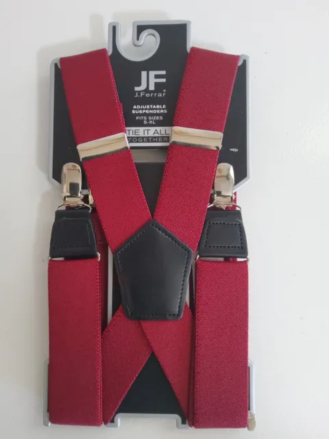 JF J.Ferrar Adjustable Suspenders Fits  S=5' 6" XL= 6' 3" height of person
