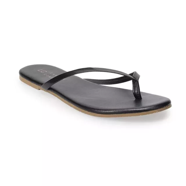 LC Lauren Conrad Honey 2 Women's Flip Flop Sandals NWT Sz 10 - Black