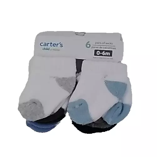 Lot 2 Child of Mine By  Carters 6 Pk Unisex Socks 0-6 M & 2 Pack Newborn Booties 3