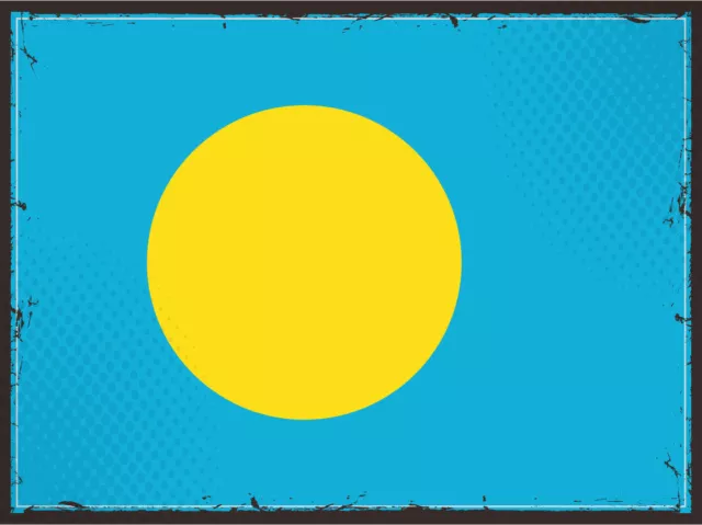 Holzschild 20x30 Palau Australien Ozeanien Länder Flagge National Fahne  Wand De