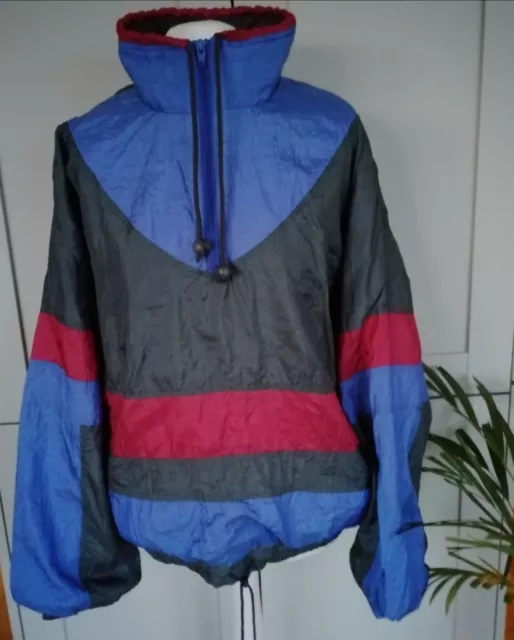 Vintage C&A 80s /90s Colourblock  Festival Shell Jacket Grey Size 52/54 XL