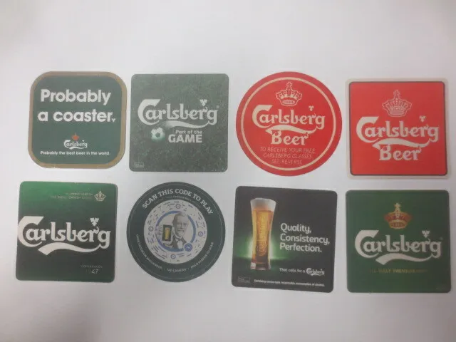 8 different CARLSBERG  Brewery " Australian "  Issue BEER Coasters