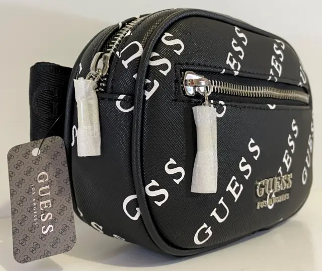 GUESS Luella LOGO BELT BUM BAG & CROSSBODY SHOULDER BAG Black BNWT New AUTHENTIC