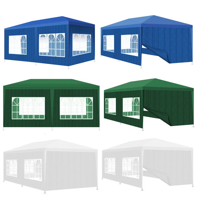 3x6M Pavillon mit Seitenteilen Stahlrohre Partyzelt Festzelt Gartenlaube