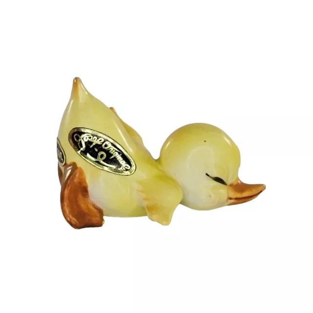 Vintage Josef Originals Duckling Sleeping Miniature Figurine Baby Duck