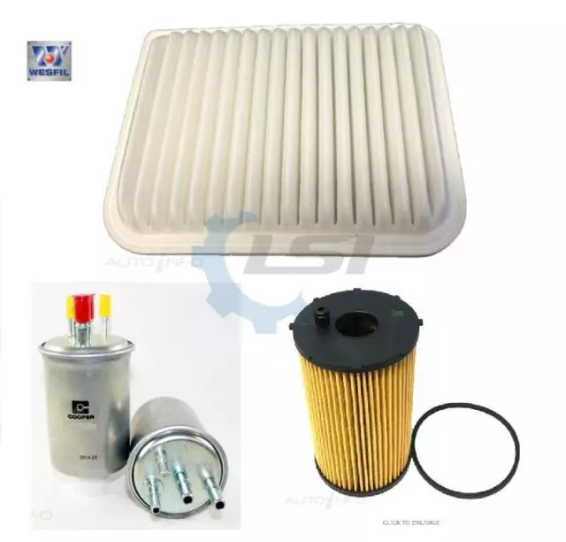 Wesfil Oil Air Fuel Filter Service Kit for Ford Territory SZ 2.7L TD 2011-2016