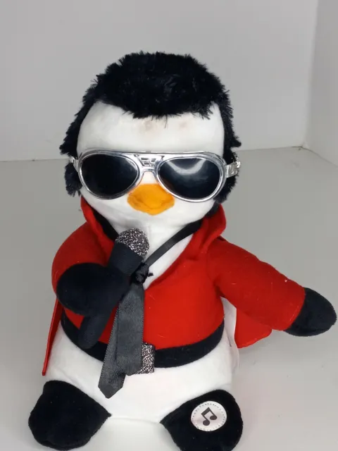Musical Animated Elvis Presley Penguin Sunglasses Christmas 9”