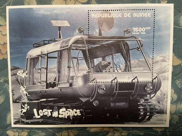 1998 Republic Of Guinea Lost In Space Chariot 1500 GNF Stamp Sheet w/ CoA